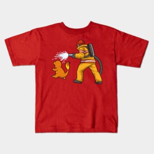 Firefighter Fire Dinosaur Firefighter T-Shirt and Gift tshirt Kids T-Shirt